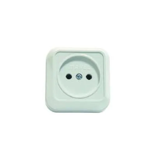 Розетка 1-м ОП 16А IP20 квадрат. без заземл. бел. Makel 45102